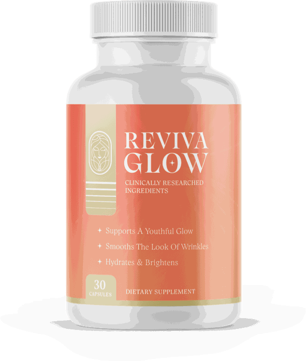 Bottle of Reviva Glow skin-glow supplement, 30 capsules